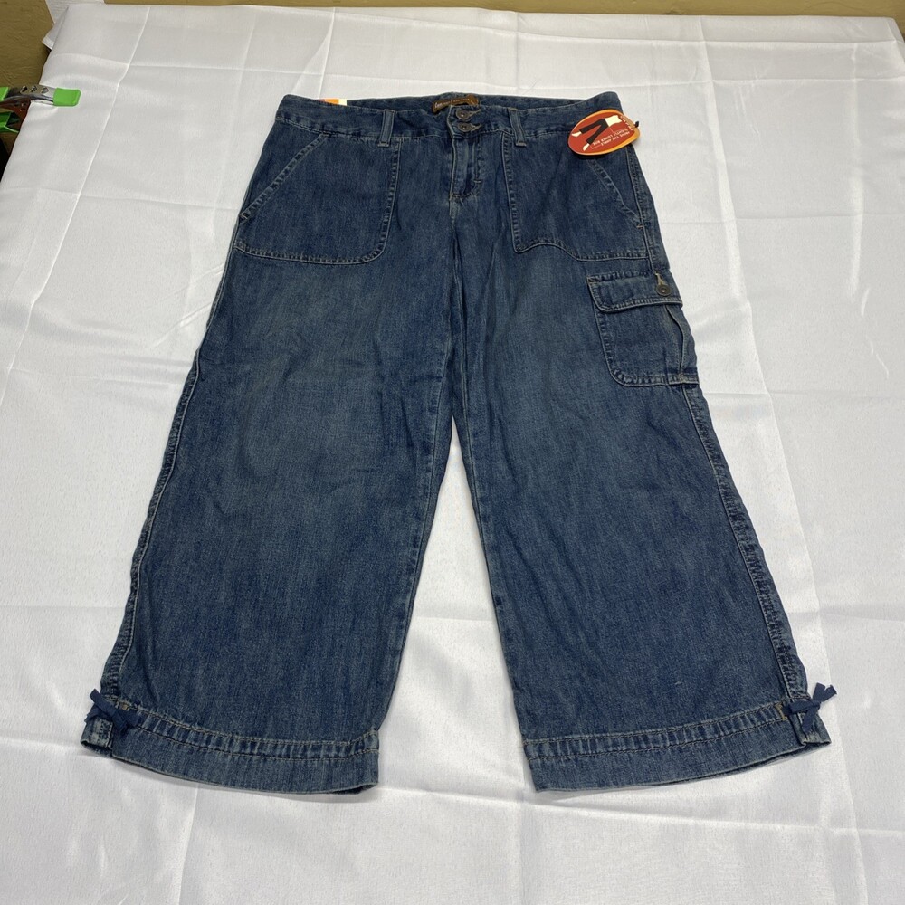 Lee Jeans One True Fit Capri Dark Blue Denim Cargo Pants Size 7/8P New with Tags